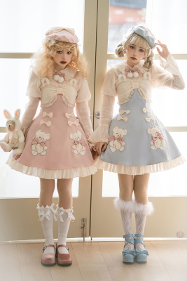 taobao agent Genuine brace, dress, Lolita style, with little bears, with embroidery