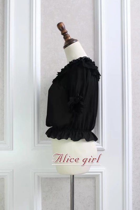 Alice girl nguyên bản mùa hè mới mềm mại chị ren bằng gỗ nơ hai đầu mặc áo voan áo sơ mi màu