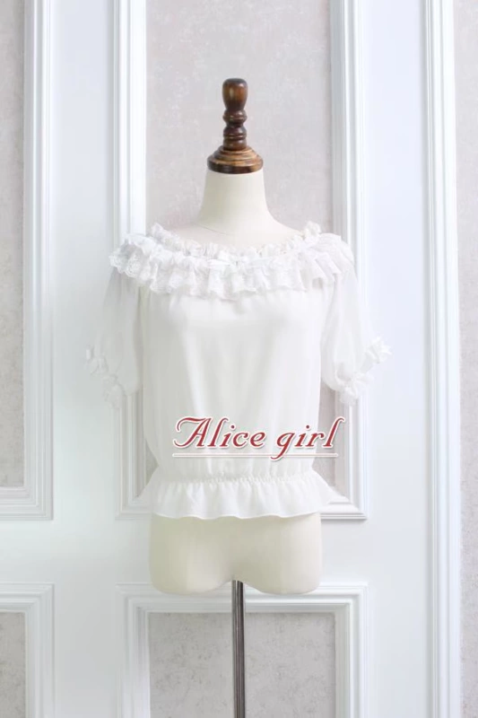 Alice girl nguyên bản mùa hè mới mềm mại chị ren bằng gỗ nơ hai đầu mặc áo voan