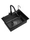 Double-Slot Converted to Single-Slot Black Large Single-Slot Nano 304 Stainless Steel Sink, Under-Counter Basin for Washing Vegetables, Washing Dishes, and Handwashing