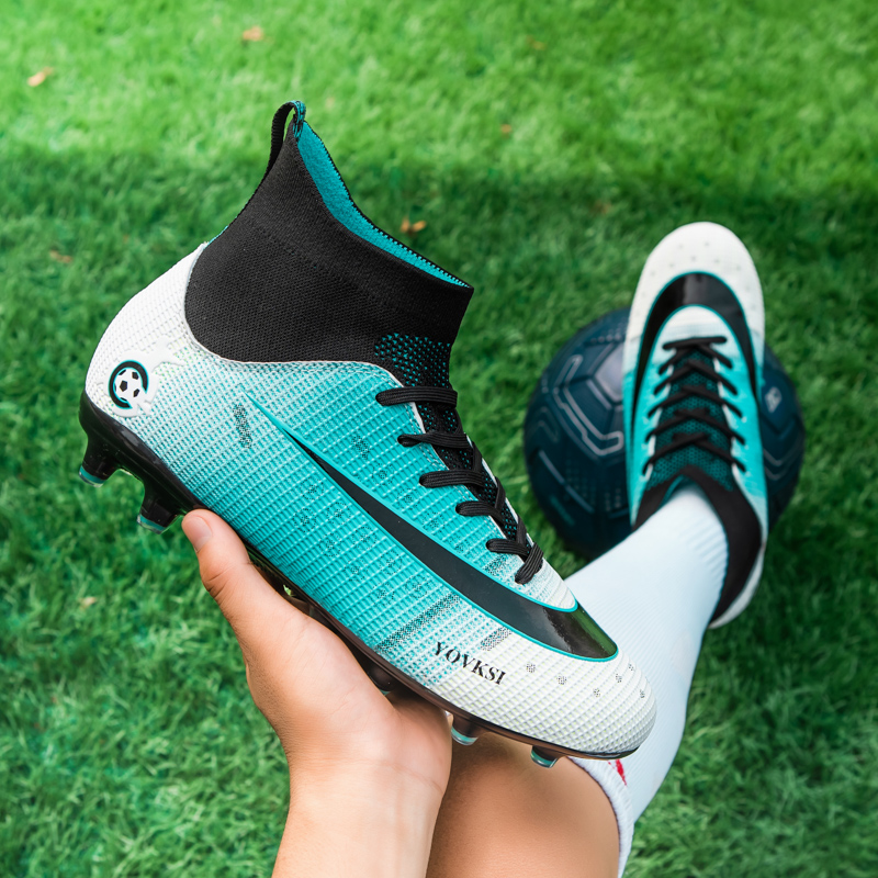 Cro Football Shoes Men's Broken Nails High Cylinder Assassin 14TF Young Student AG Long Nails Little Li Zi Competition Training Shoes