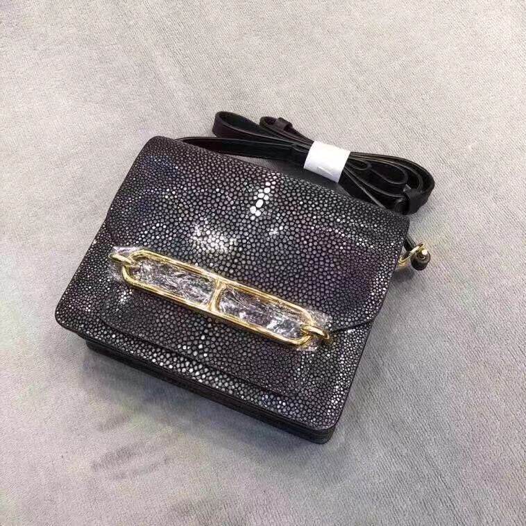 Pearl Fish Leather Girl Bag Genuine Leather Fashion 100 Lap Single Shoulder Bag Indonesia Pearl Fish Leather Skew Satchel Casual Pig Nose Bag