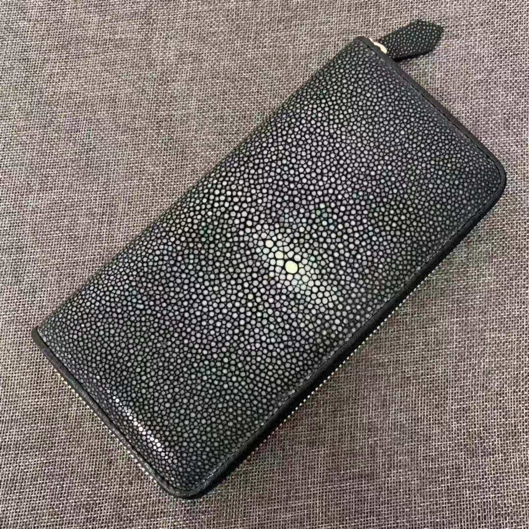 Wild pearl fish female handbag handpicked with medium long version of single-pull-chain money clip smooth and abrasion resistant 100 hitch ostrich bag edge wallet