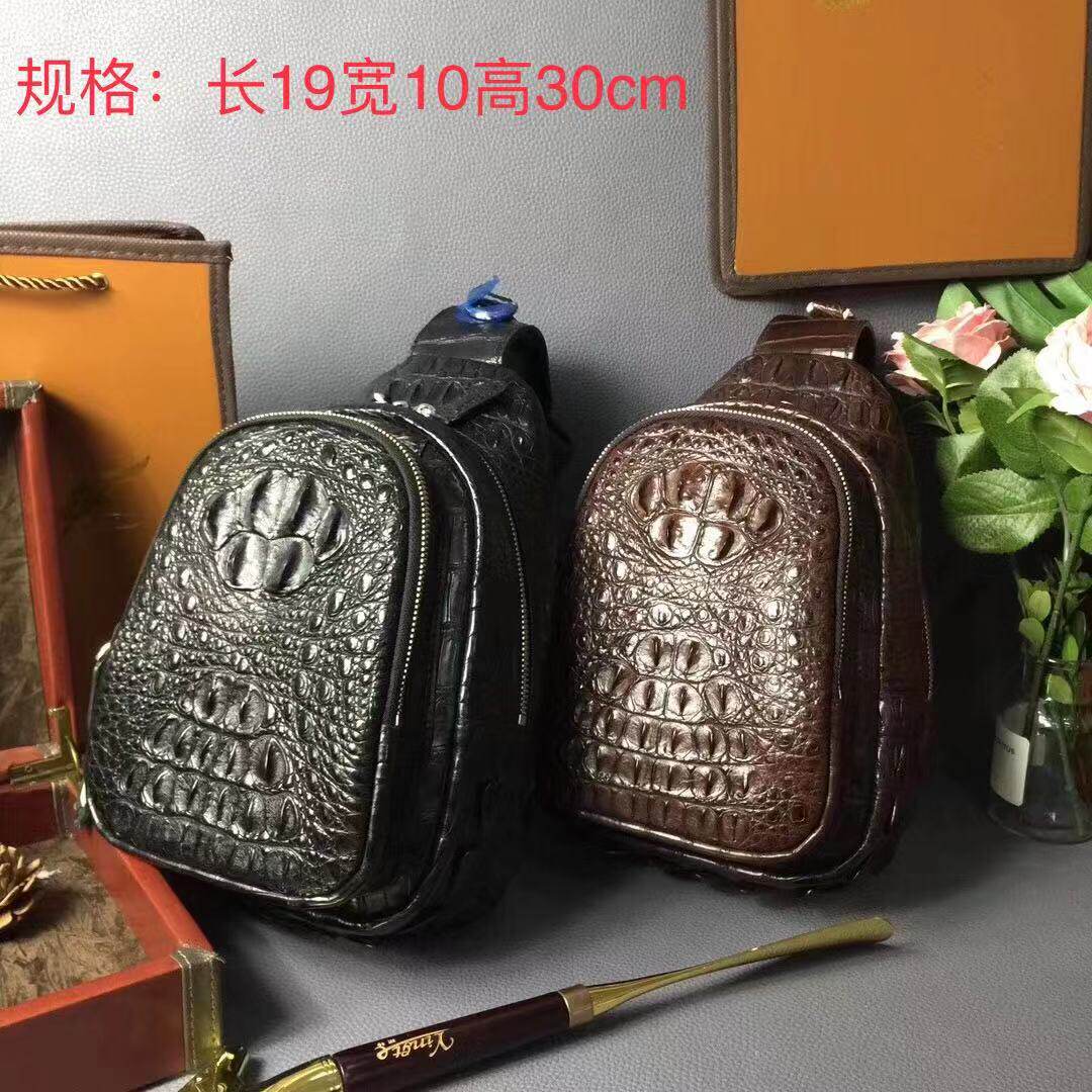 Thai Avocado Leather Men Mini Chest Bag Genuine Leather Purse Single Shoulder Casual Twill Bag Business Tide Small Satchel Bag