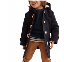 Boys wool woolen coat winter plus cotton thickened childrens childrens clothing coat