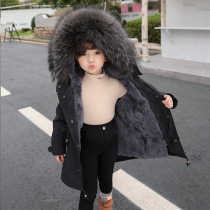 Boys and girls baby children fur one coat Pike clothing 2020 winter big child coat long Rex rabbit hair