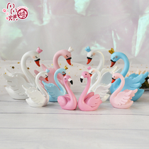 Bake birthday cake decoration Flamingo Valentines Day male god plug-in wedding baby lovebird ornament