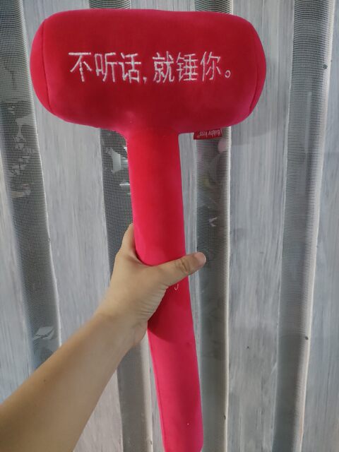 Customized red hammer with text, extra large cotton hammer, live auction hammer, car dealership, car auction