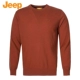 Xe jeep nam cổ tròn đơn giản lụa tơ tằm và cashmere len dệt kim len cho mùa thu và mùa đông jeep nam trung niên mới - Hàng dệt kim