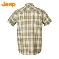 Рубашка мужская jeep男装旗舰专营2019夏季款纯棉格子衫大码爸爸装短袖衬衫吉普