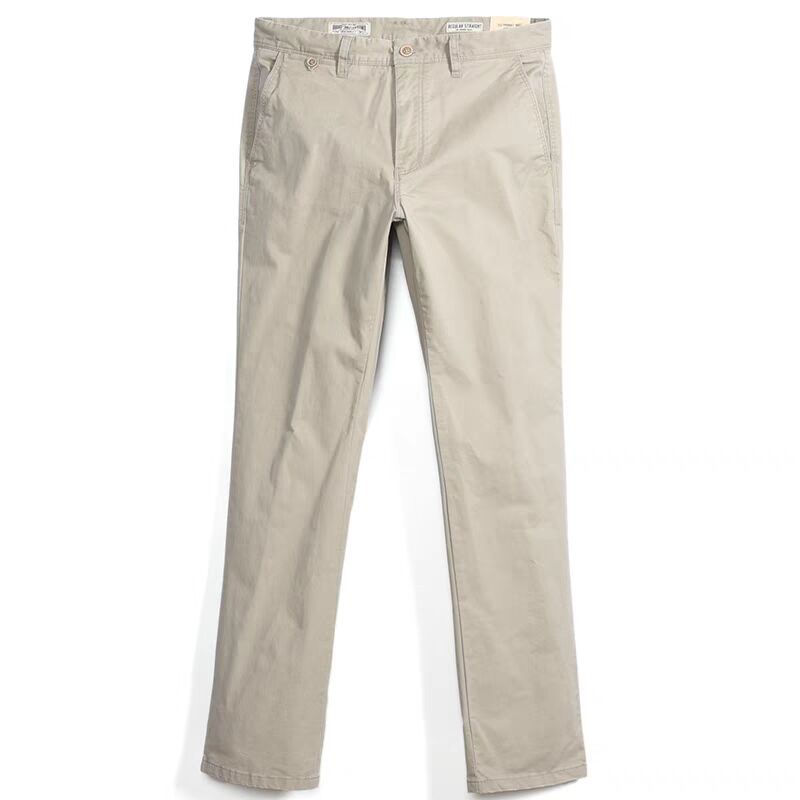 Mcs Men's Summer Thin Straight-Fit Casual Pants, Washed Elastic Cotton with Side Pockets, Slightly Stretchy Long Pants