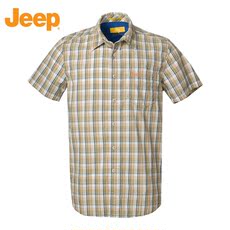 Рубашка мужская jeep男装2019夏季新品纯棉格子衬衣欧版大码中青年短袖衬衫吉普