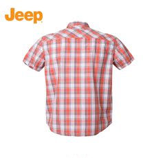 Рубашка мужская jeep专柜品质夏款全棉休闲男士短袖衬衫中年款衬衣格子上衣吉普