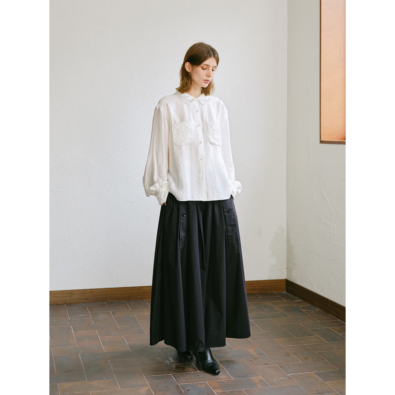 Maou Create 17 Mulberry Silk Tencel Tulle Handmade Beading Doll Collar Satin Glossy Light Luxury Shirt