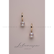 The Moon is the sea fall cherry vintage fashion 18K gold diamond Aurora nuclear fresh water pearl earrings pearl earrings