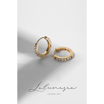 The Moon is the sea · Guanghua 18K gold thick gold high grade temperament female light luxury minority design sense diamond ear ring