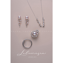 The Moon is the kiss of the sea gods Gaoding wedding jewelry pearl diamond earrings dual-purpose pearl pendant ring