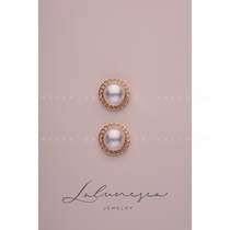 The Moon is the sea · Roman holiday 18K gold classical elegance advanced sense temperament light luxury female horse Bay pearl earrings
