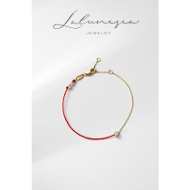 Moon is sea lucky Diamond red rope 18K Gold Classic half rope half chain lucky braided rope bracelet