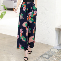 Cotton Silk Broadlegged Pants Woman Summer High Waist Pituality 90% Pants Big Code Slim Mid Aged Mother Artificial Cotton Casual Pants