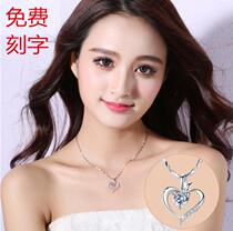 999 sterling silver necklace female collarbone Net red pendant jewelry Tanabata Valentines Day gift for girlfriend wife birthday