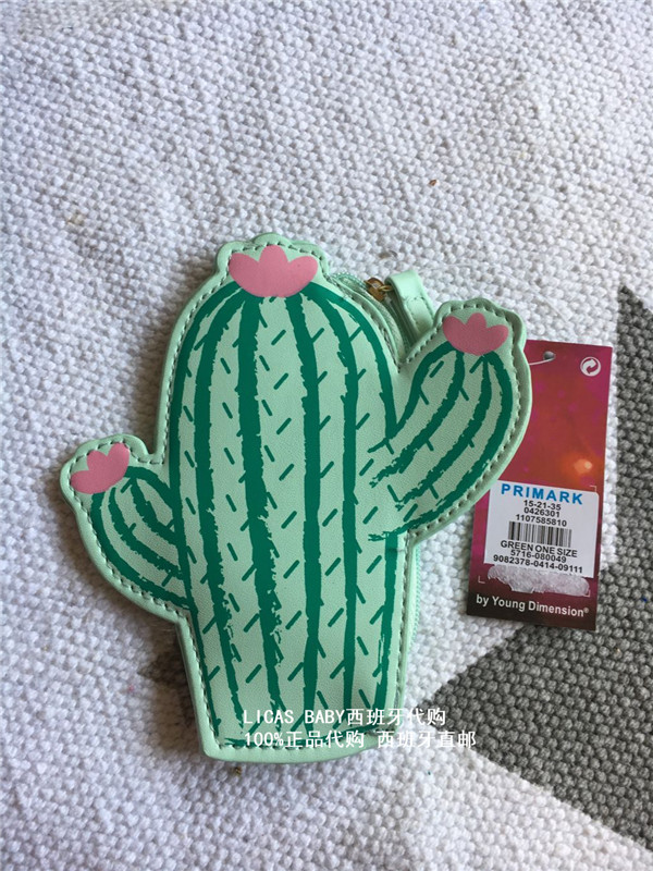 In-Stock Genuine Spanish Primark Wallet, Cactus Cartoon Style Coin Purse