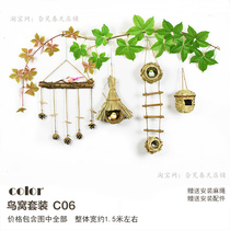 Simulation Parrot Feather Small Bird Swing Piece Foam Fake Sparrow Prop Bird Potted Gardening Christmas Bird Nest Decoration