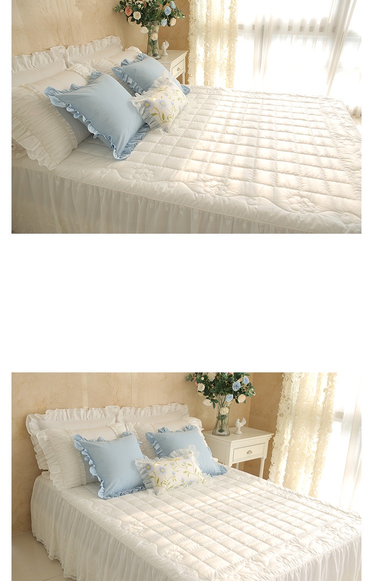 Hàn Quốc mua lãng mạn châu Âu ren quilted váy váy Mỹ trắng trải giường Hàn Quốc tấm trang trí Hàn Quốc - Váy Petti váy giường đẹp	