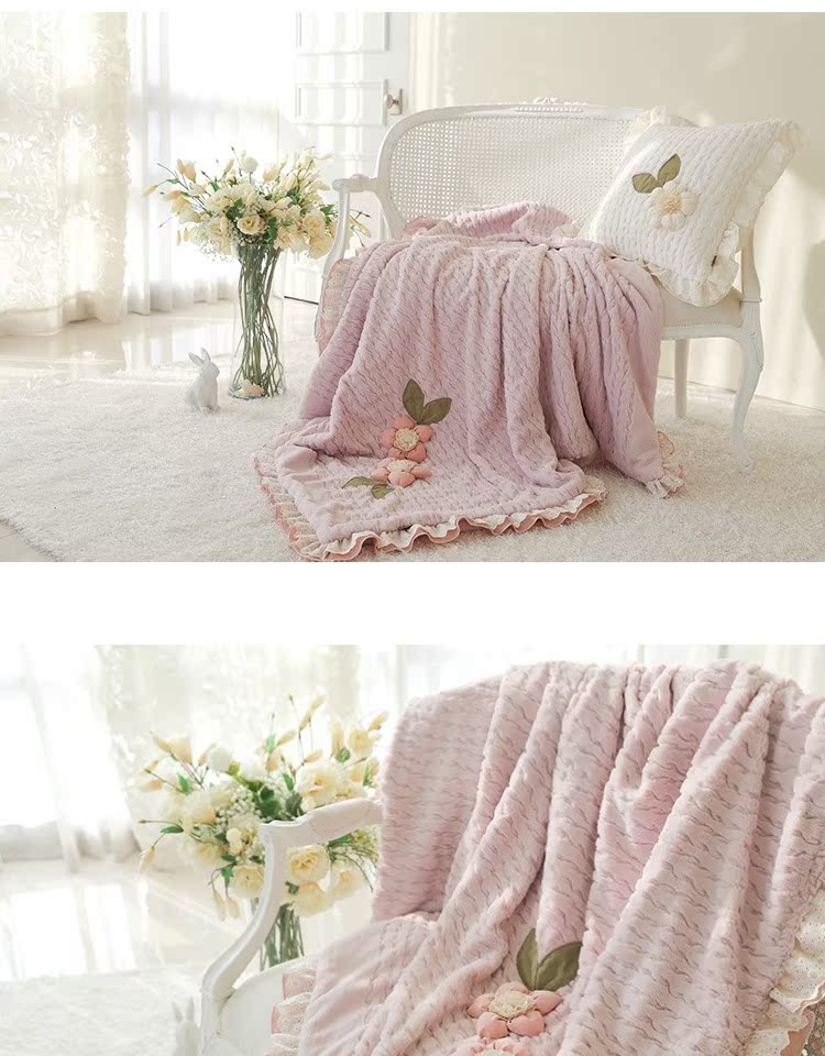 thời trang Hàn Quốc lãng mạn đôi sang trọng mùa đông chăn ấm, thảm văn phòng nap chăn xe mền giải trí - Ném / Chăn chăn lông cừu tây tạng