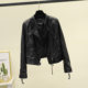 Leather jacket women's autumn and winter 2025 new Korean style slim short trend fashion casual black motorcycle leather jacket