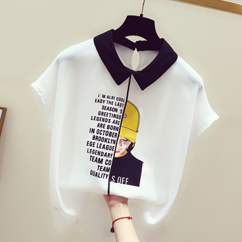 Short-sleeved chiffon shirt female design sense niche 2023 summer new loose Korean version of the western style small shirt top