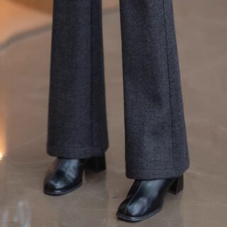 Flared Pants for Women, Autumn and Winter, Fleece-Lined and Thickened, 2026 New Style, High-Waisted, Drapey, Straight-Leg, Slimming, Petite, Flared Casual Pants