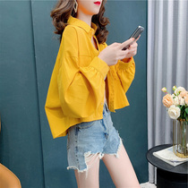 Shirts for women spring and autumn thin 2024 new design niche loose short white shirt jacket long-sleeved tops