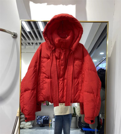 Short down jacket for women winter thickened 2026 new fashion small white duck down hooded bread jacket