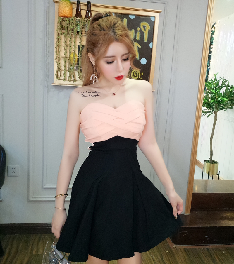 Váy ngủ mới 2018 của phụ nữ khí chất backless tutu váy mỏ neo eo đã mỏng ống hoang váy chiết eo