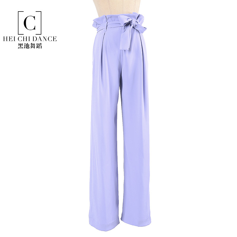 Modern dance practice dress women's pants autumn and winter new national standard dance high waist leg long ballroom dance simple slim wide leg pants