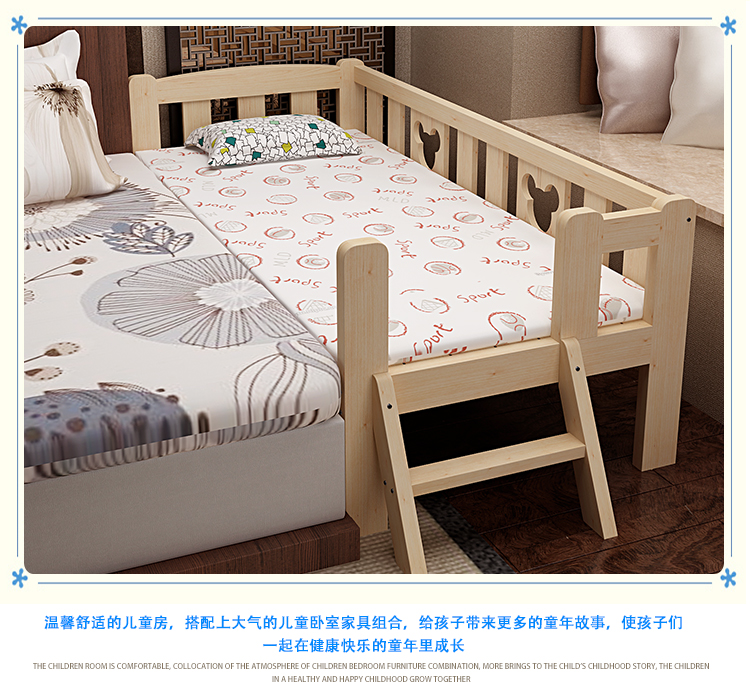 Đặc biệt vận chuyển giường gỗ đơn giản kéo dài và mở rộng gỗ gỗ khảm trẻ em giường giường giường đôi 1 betamethasone - Giường giường gấp văn phòng