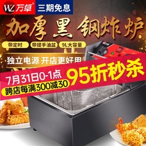 Wanzhuo commercial electric fryer Single cylinder double cylinder electric fryer Fried chicken steak fryer machine Skewer fryer machinery and equipment