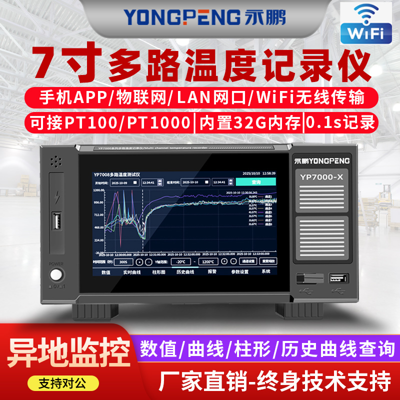 Yongpeng Multi-Channel Temperature Tester Multi-Channel Curve Temperature Rise Paperless Recorder Yp7008 Temperature Measurement Inspection Data Acquisition Yongpeng Multi-Channel Temperature Tester Multi-Channel Curve Temperature Rise Paperless Recorder Yp7008 Temperature Measurement Inspection Data Acquisition
