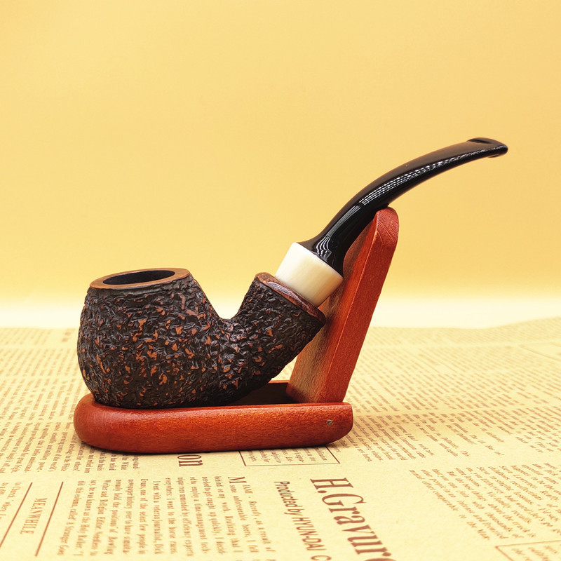 Briar wood root pipe men's solid wood tobacco pipe smoking set trumpet filter handmade dry pipe pipe pot gift
