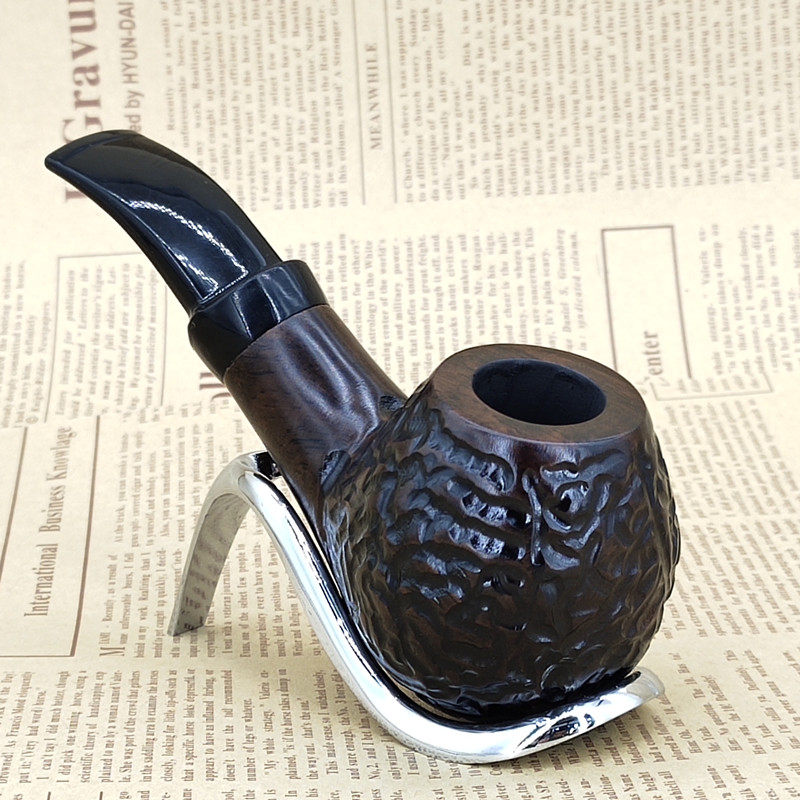 Solid wood pipe men hand-made pipe old-fashioned black sandalwood dry pipe tobacco accessories filter tobacco