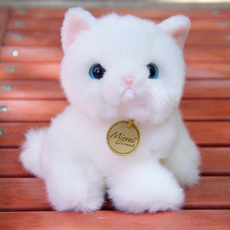 Genuine simulation kitten doll plush toy floret cat cheap cat white cat Garfield decoration doll gift