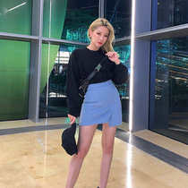 Helenonline (clearance sale no return no change)High waist hip skirt Denim A-line shorts