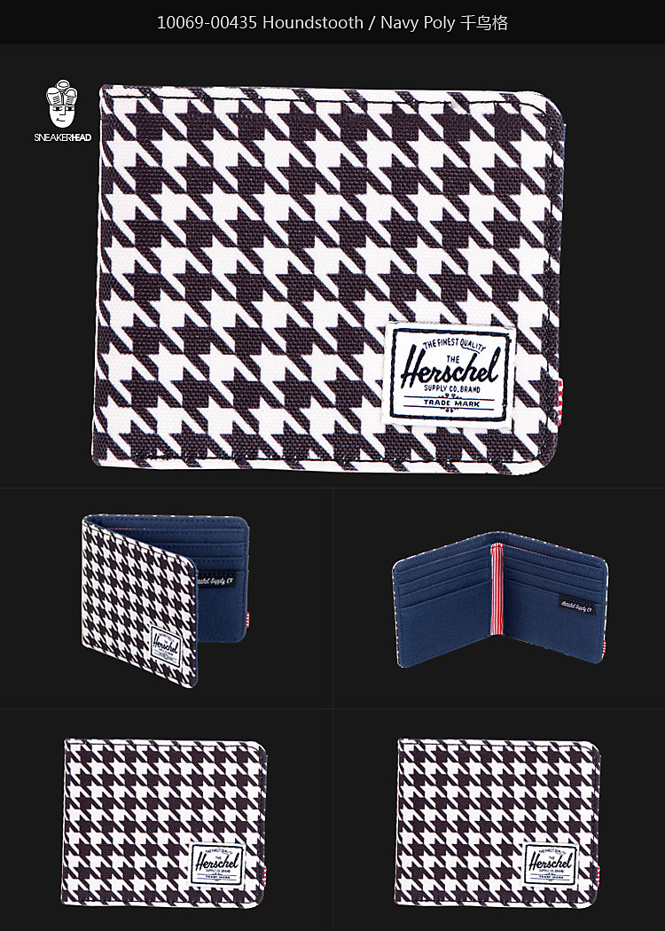 Herschel Cung cấp Roy Canada Tide Brand Classic Pure Black Canvas Canvas - Ví / chủ thẻ ví nam cao cấp hàng hiệu