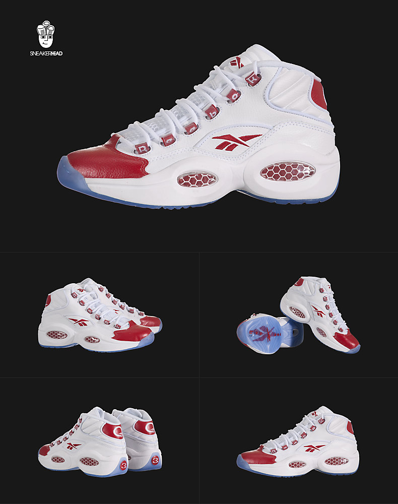Reebok Câu hỏi Giữa những người đàn ông và phụ nữ Reebok GS trong giày bóng rổ màu xanh và bạc giày thể thao hạn chế giày bóng rổ adidas