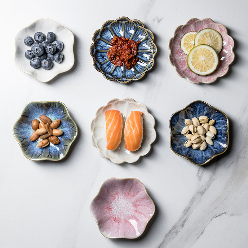 Small Saucer Commercial Taste Saucer Ceramic Home Plate Creative Irregular Day Style Cutlery Saucer Saucer sauces