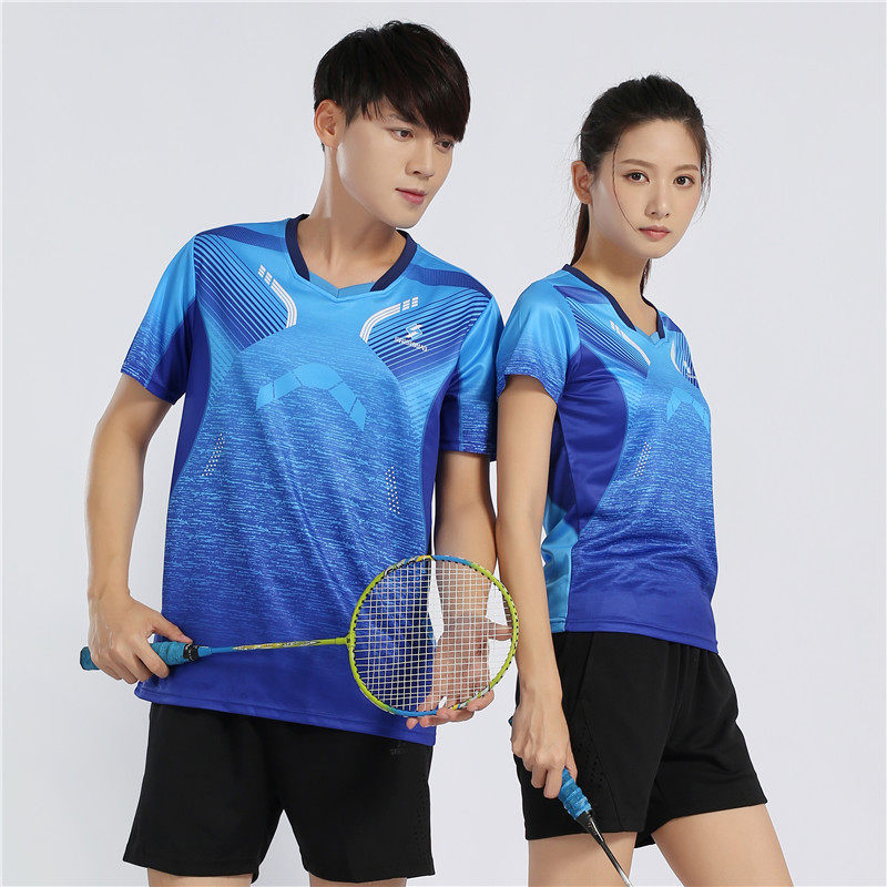 Short Sleeve Badminton Suit Suit Men And Women Speed Dry Breathable Round Collar Speed Dry Race Suit Group Training Suit Custom