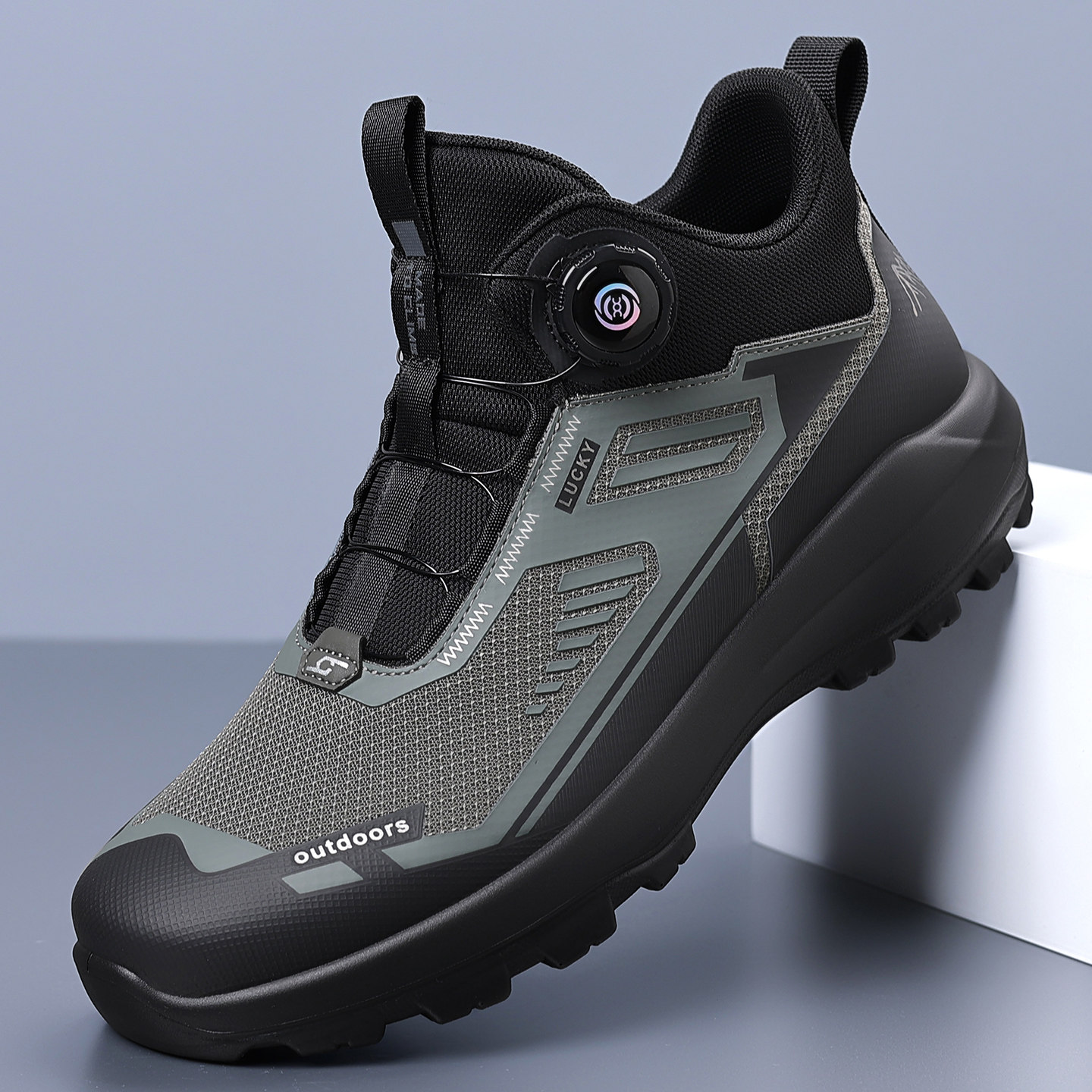 High-Top Men's Shoes, Winter Breathable, Trendy, Versatile, Running, Thick-Soled, Youth Outdoor Hiking, Mountaineering, Casual Sports Shoes