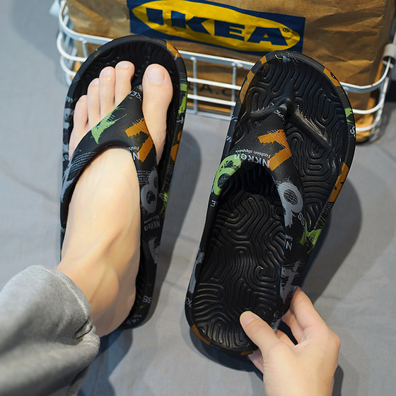 拖鞋男款夏季外穿防滑踩屎感软底休闲夹脚人字拖男士运动沙滩凉鞋