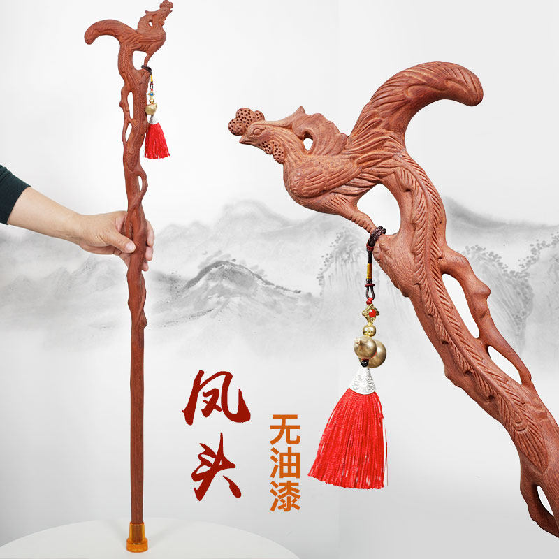 The old man's stick Solid wood faucet stick stick cane crutch The old man's mahogany wood birthday non-slip and durable